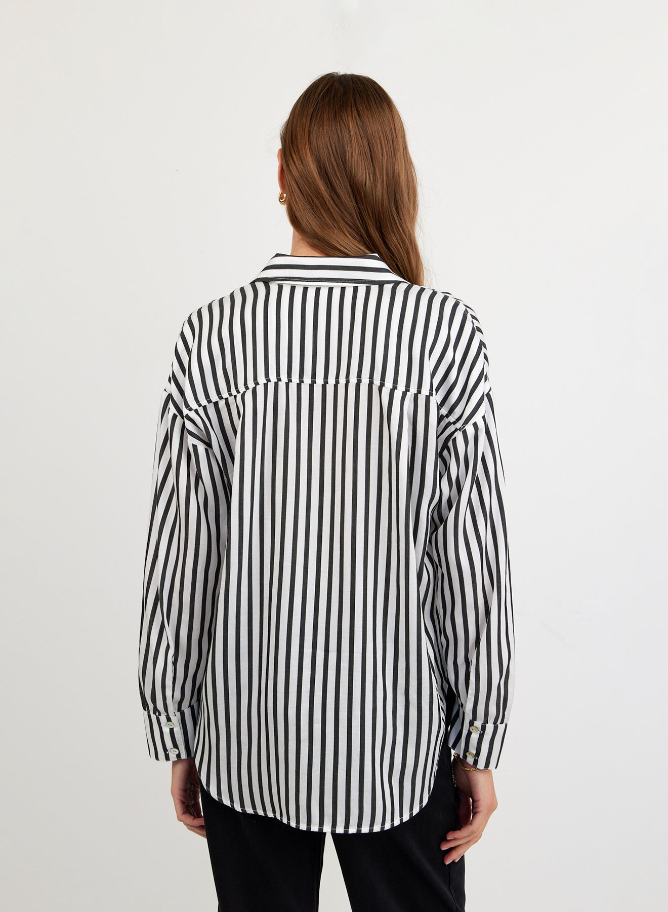 Bella Dahl Oversized Button Down - Vintage Black Stripe