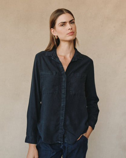 Bella Dahl Two Pocket Button Down Shirt in Vintage Black - Bella Dahl