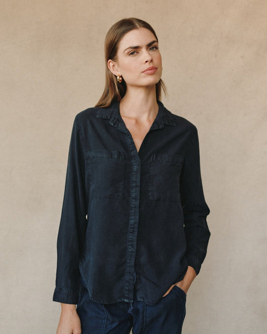 Bella Dahl Two Pocket Button Down Shirt in Vintage Black - Bella Dahl