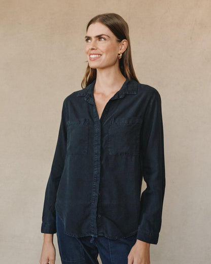 Bella Dahl Two Pocket Button Down Shirt in Vintage Black - Bella Dahl