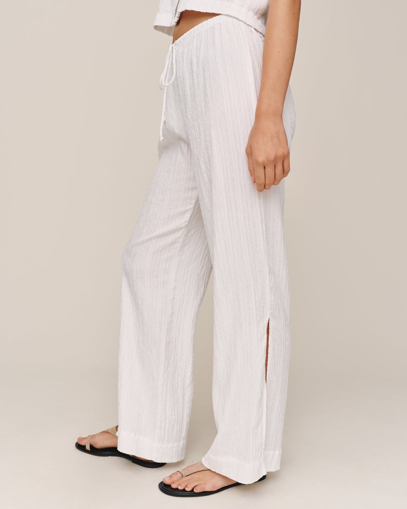 Bella Dahl Side Slit Beach Pant - White