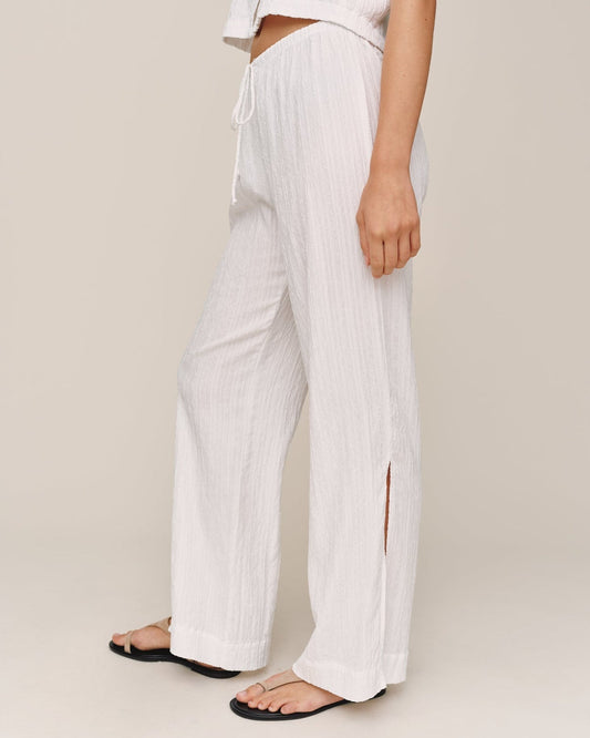 Bella Dahl Side Slit Beach Pant - White