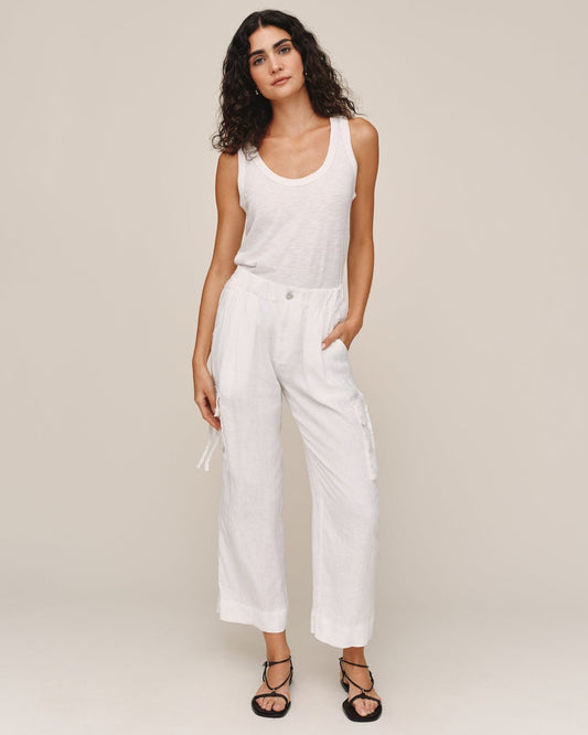 Bella Dahl Cargo Ties Pant - White
