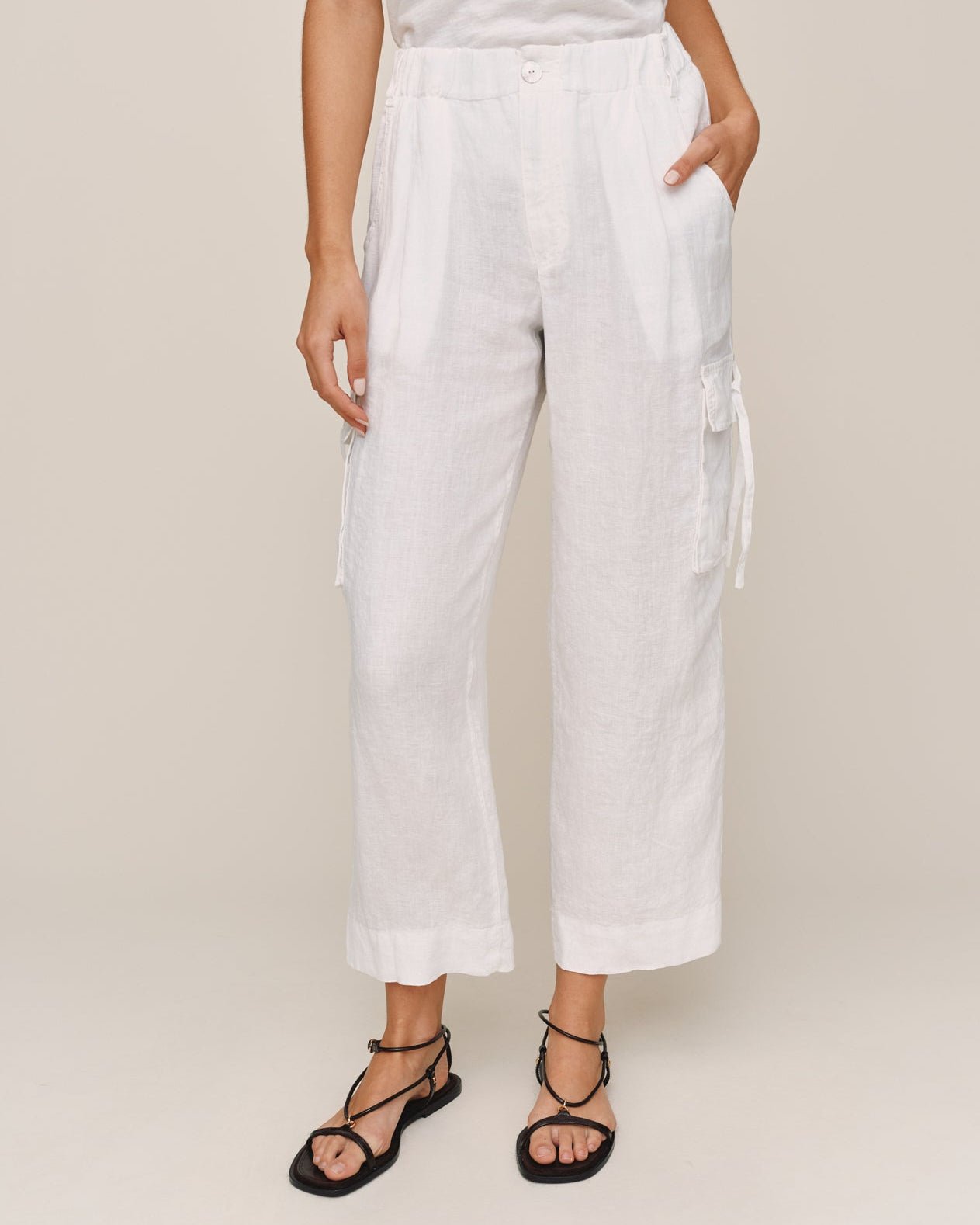 Bella Dahl Cargo Ties Pant - White