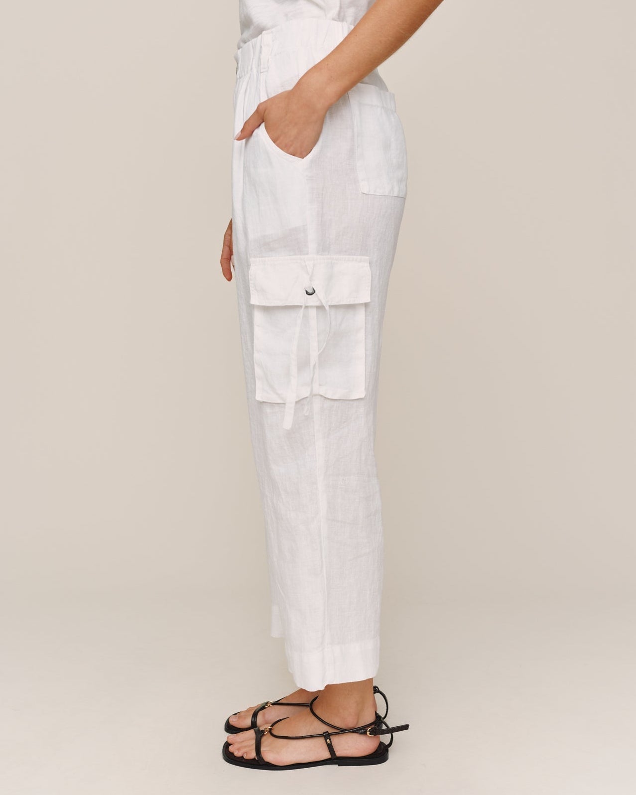 Bella Dahl Cargo Ties Pant - White