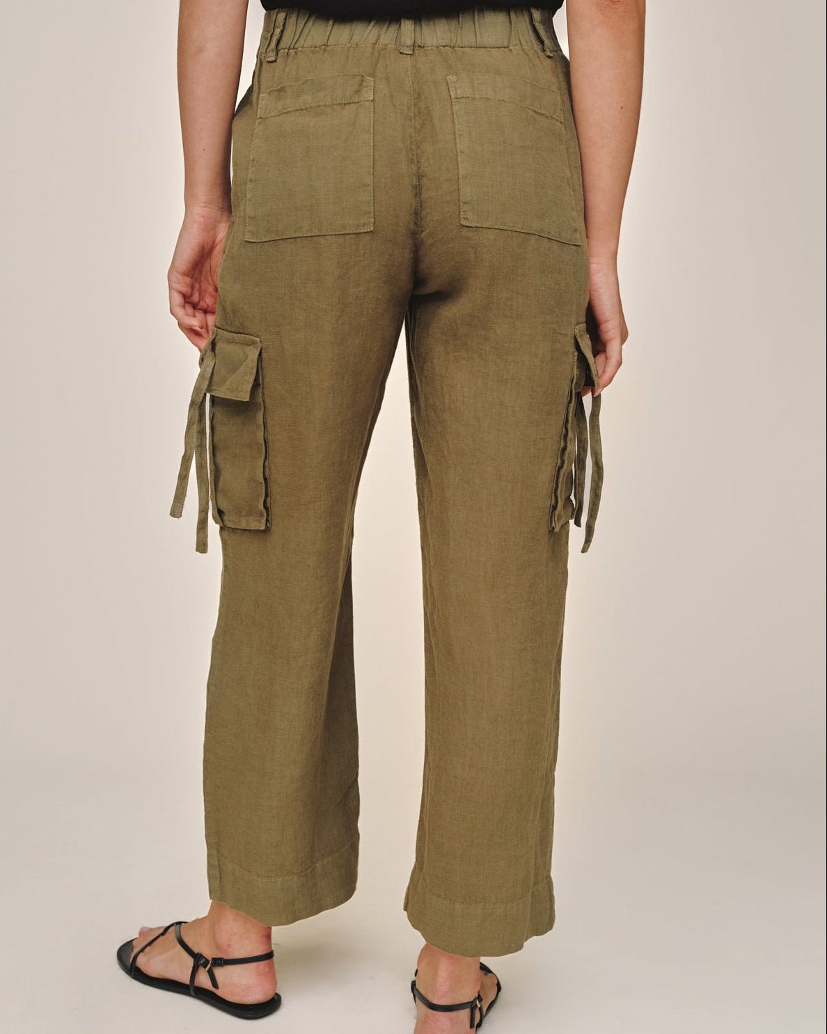 Bella Dahl Cargo Ties Pant - Olive Stone