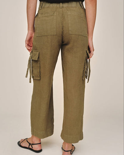 Bella Dahl Cargo Ties Pant - Olive Stone