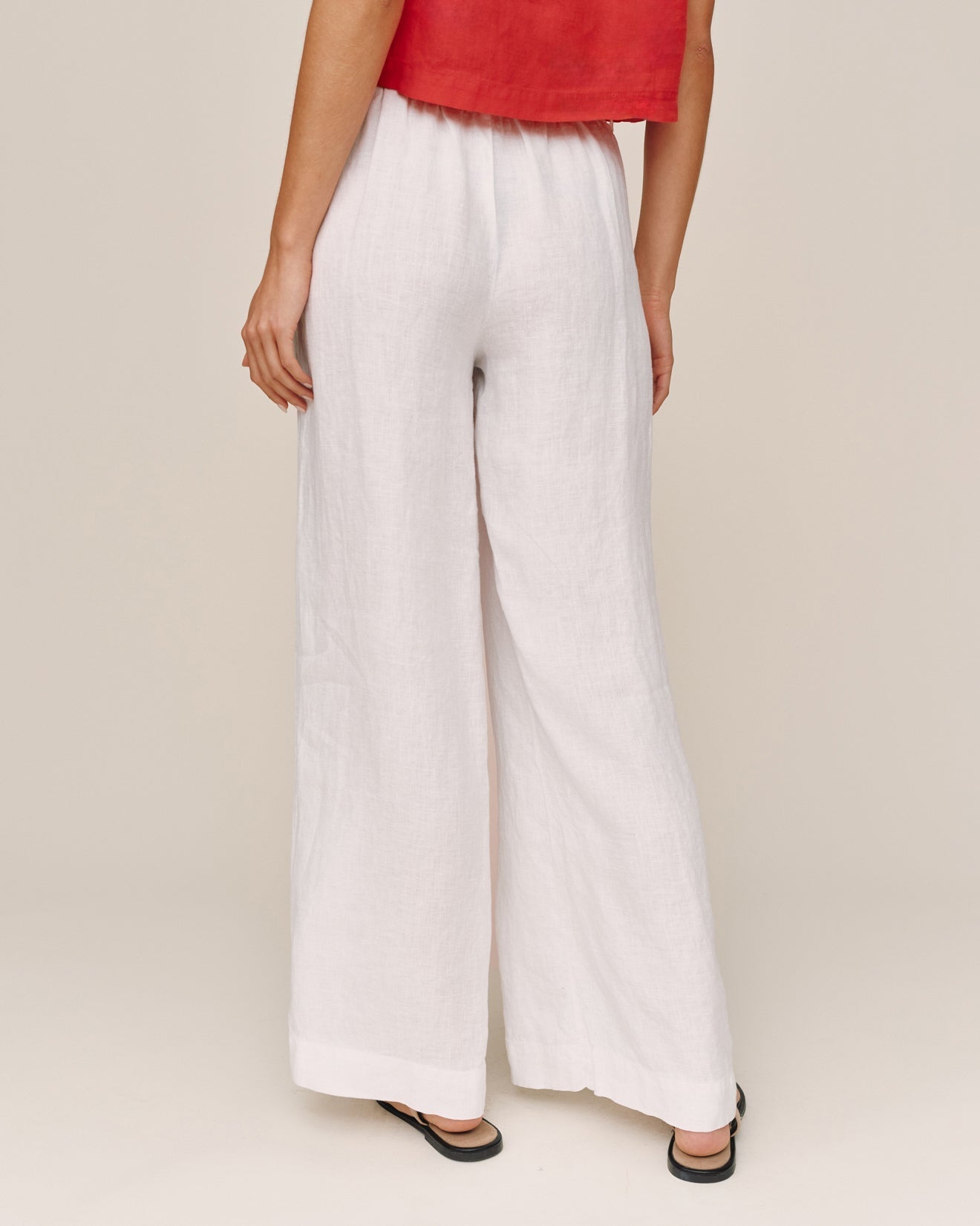 Bella Dahl Clean Waist Pintuck Wide Leg - White