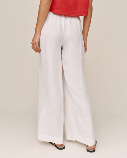 Bella Dahl Clean Waist Pintuck Wide Leg - White