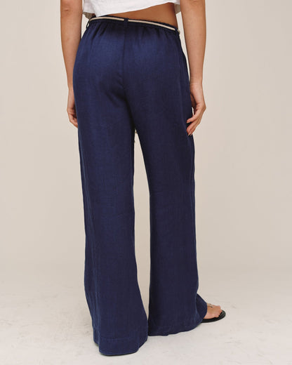Bella Dahl Clean Waist Pintuck Wide Leg - Nautical Night