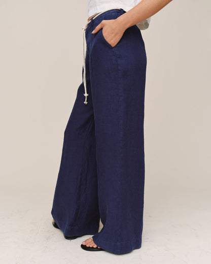 Bella Dahl Clean Waist Pintuck Wide Leg - Nautical Night