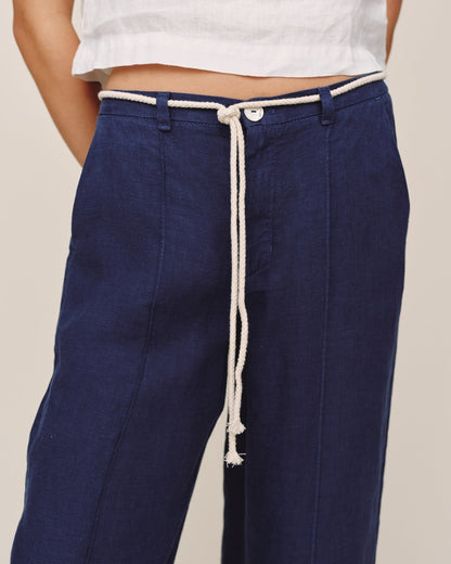 Bella Dahl Clean Waist Pintuck Wide Leg - Nautical Night