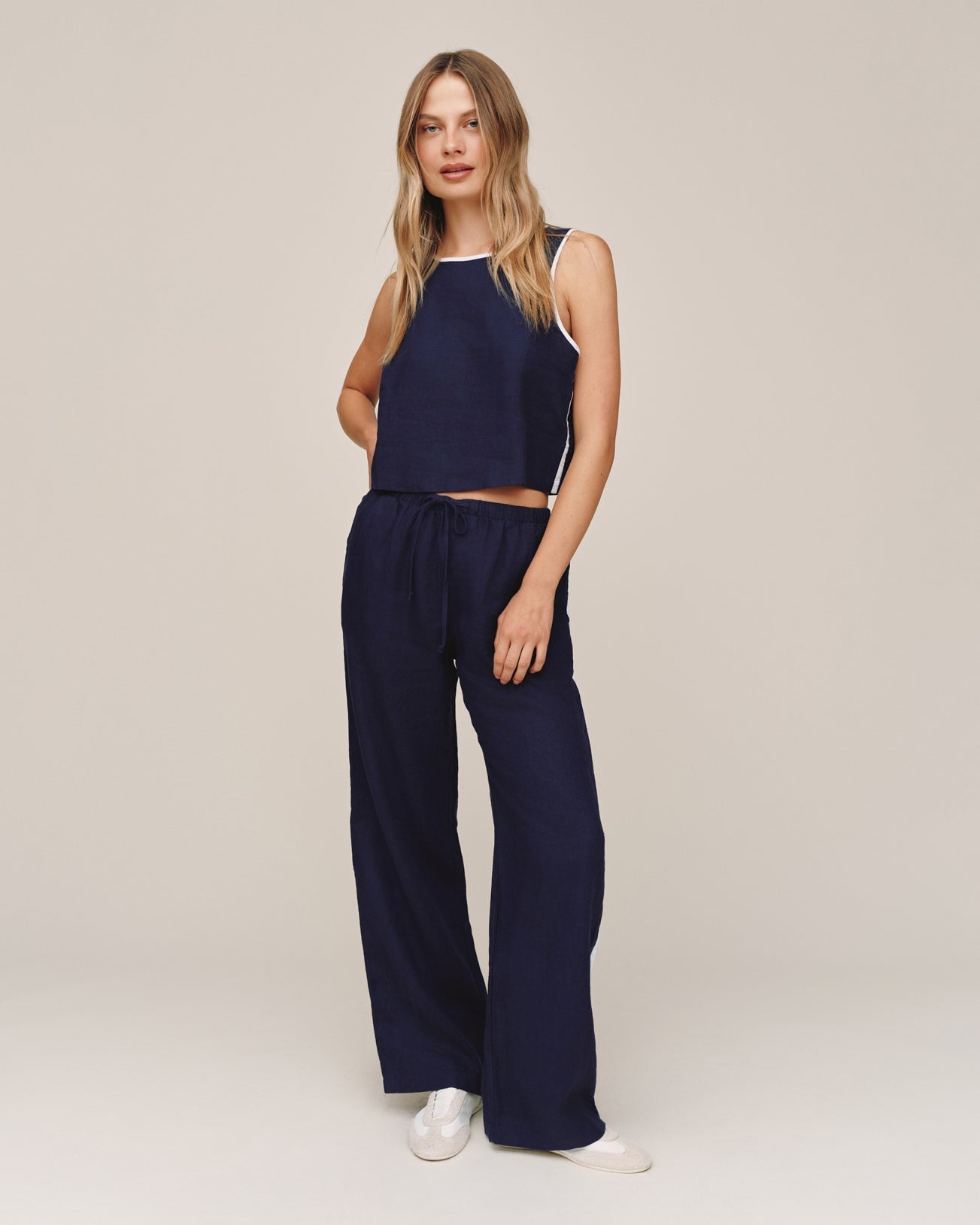 Bella Dahl Sport Stripe Pant - Nautical Night