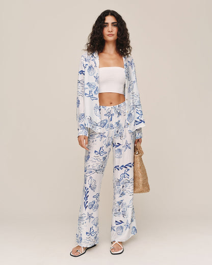 Bella Dahl Wide Leg Beach Pant - Riviera Print