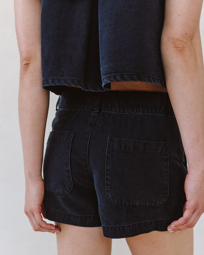 Bella Dahl Elle Playa Trouser Short - Antique Black Wash