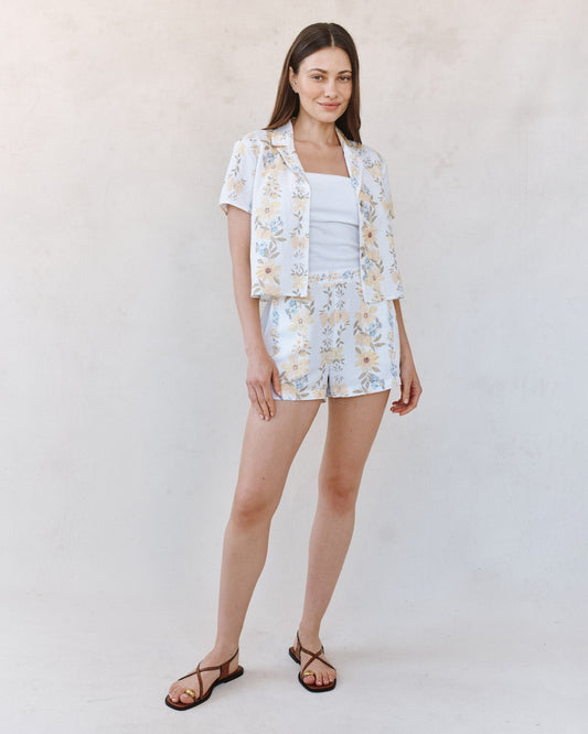 Bella Dahl Catalina Short - Wildflower Stripes Print