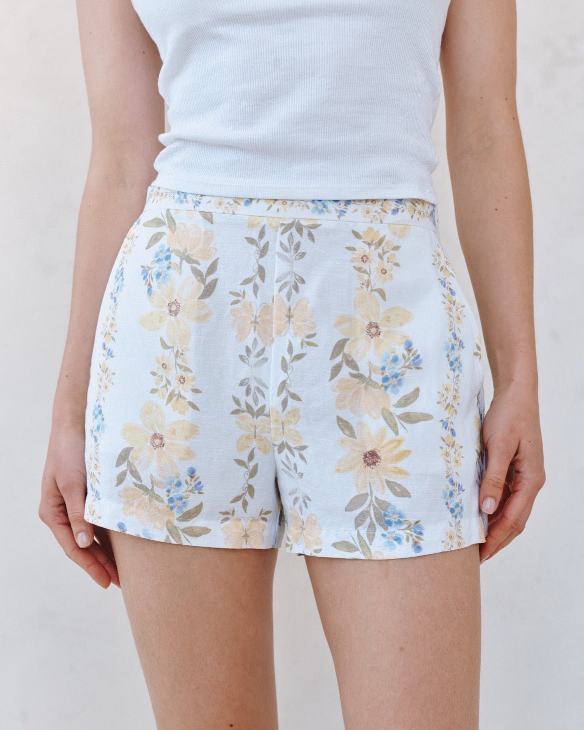Bella Dahl Catalina Short - Wildflower Stripes Print