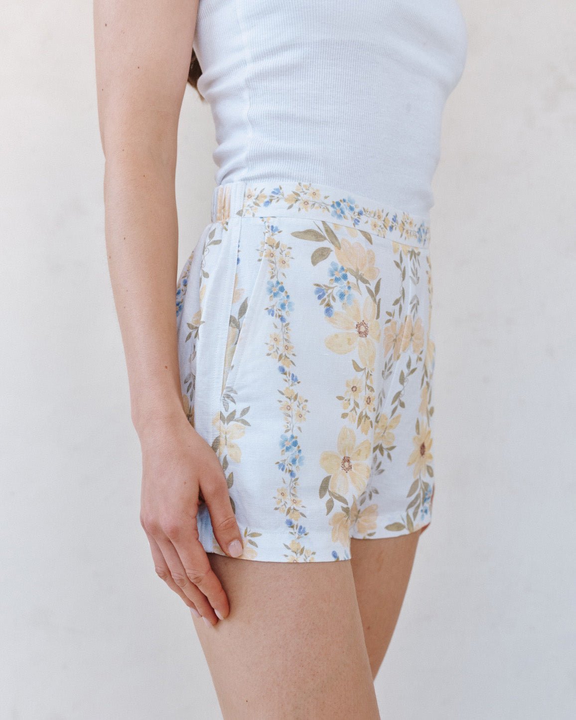 Bella Dahl Catalina Short - Wildflower Stripes Print