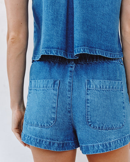 Bella Dahl Elle Playa Trouser Short - Spring Horizon Wash