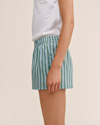 Bella Dahl Boxer Short - Emerald Surf Stripe