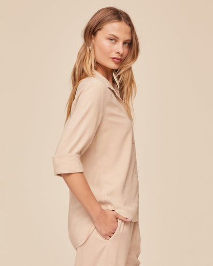 Bella Dahl Shirt Tail Button Down in Linen Sand - Bella Dahl
