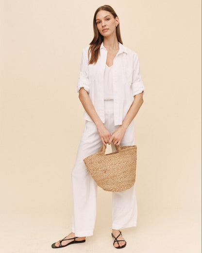 Bella Dahl Split Back Button Down Shirt in White - Bella Dahl