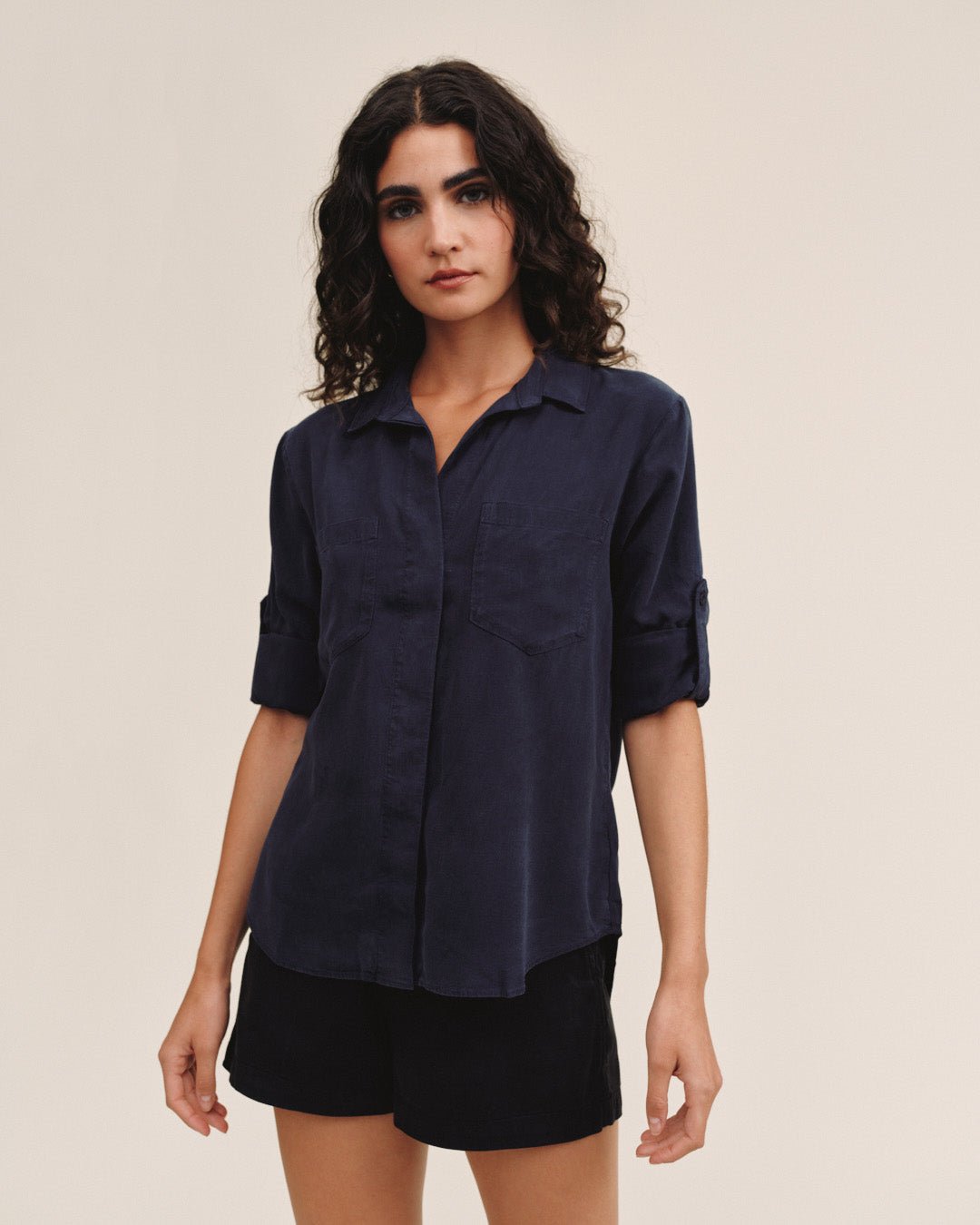 Bella Dahl Split Back Button Down in Endless Sea - Bella Dahl