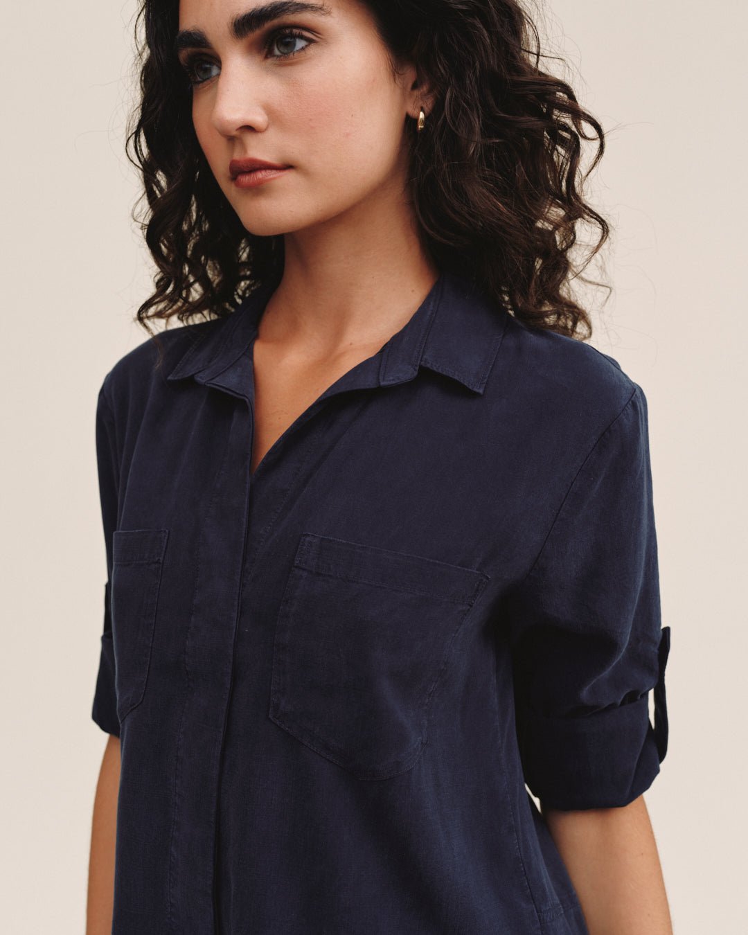 Bella Dahl Split Back Button Down in Endless Sea - Bella Dahl