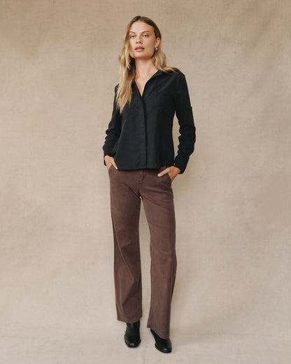 Bella Dahl Split Back Button Down in Vintage Black - Bella Dahl