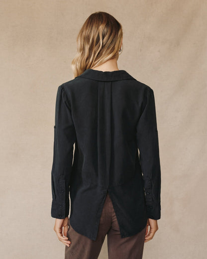 Bella Dahl Split Back Button Down in Vintage Black - Bella Dahl