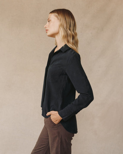 Bella Dahl Split Back Button Down in Vintage Black - Bella Dahl