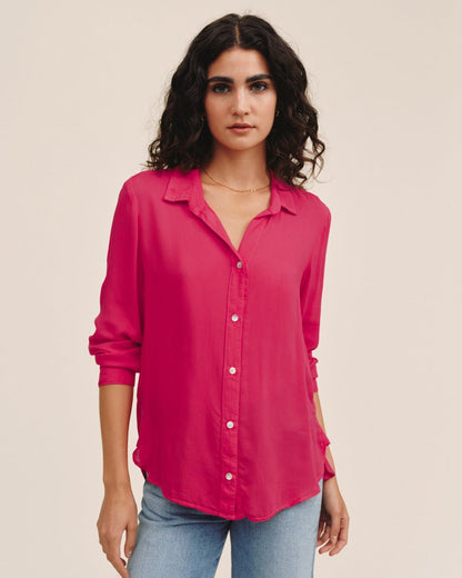 Bella Dahl Clean Shirt With Roll Sleeve - Pink Paradise
