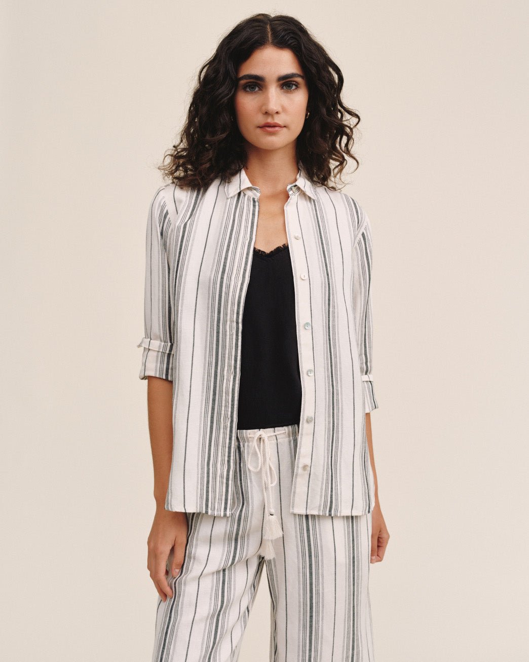 Bella Dahl Long Sleeve Classic Shirt - Boardwalk Stripe