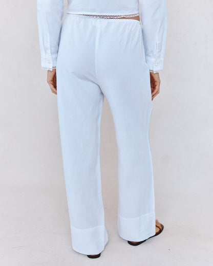 Bella Dahl Wide Hem Drawstring Pant - White