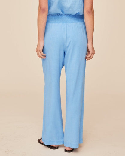 Bella Dahl Smocked Waist Wide Leg - Tidal Blue