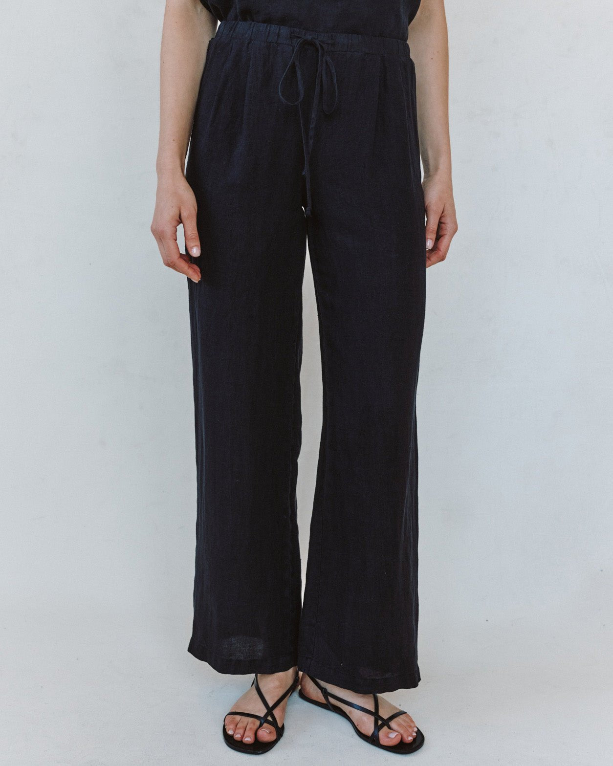 Bella Dahl Beach Pant With Lattice Stripe - Black