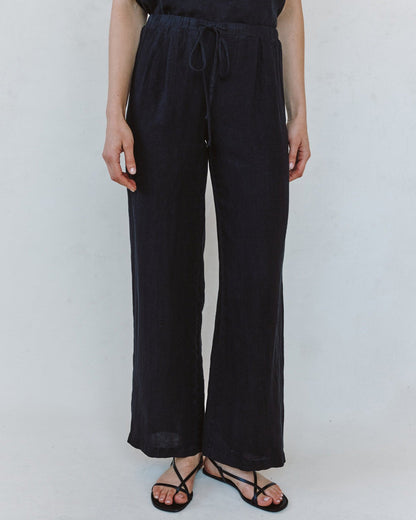 Bella Dahl Beach Pant With Lattice Stripe - Black