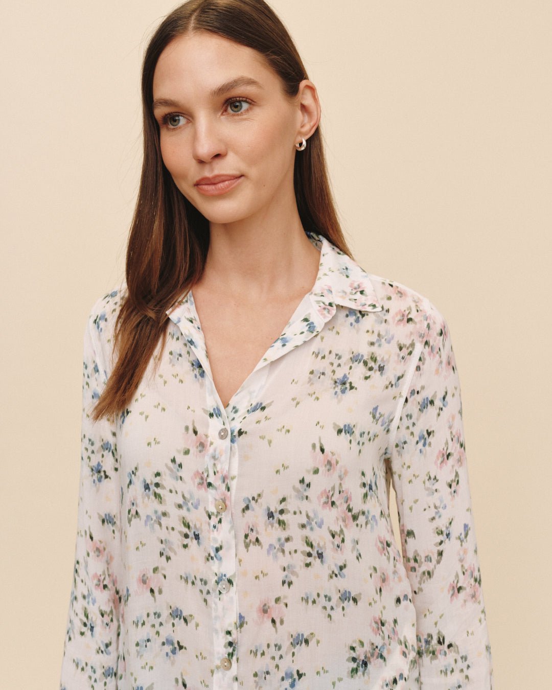 Bella Dahl Classic Button Down - Painted Petals Print