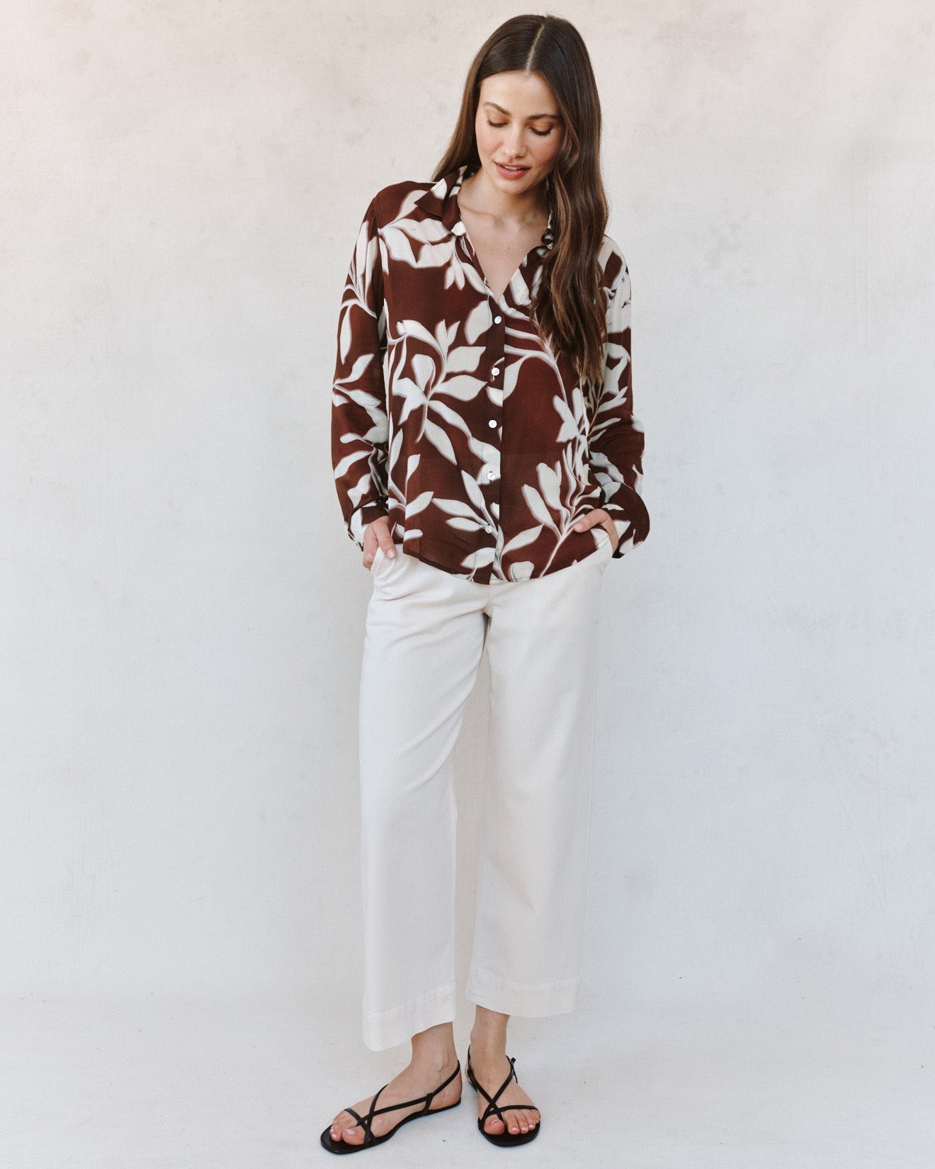 Bella Dahl Classic Button Down - Botanical Blur Print
