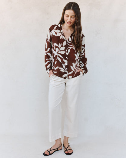 Bella Dahl Classic Button Down - Botanical Blur Print