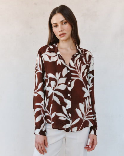 Bella Dahl Classic Button Down - Botanical Blur Print