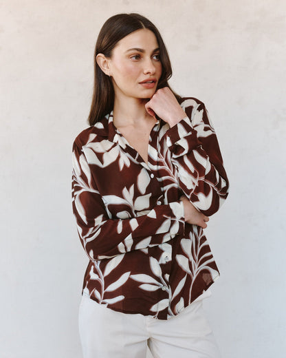 Bella Dahl Classic Button Down - Botanical Blur Print