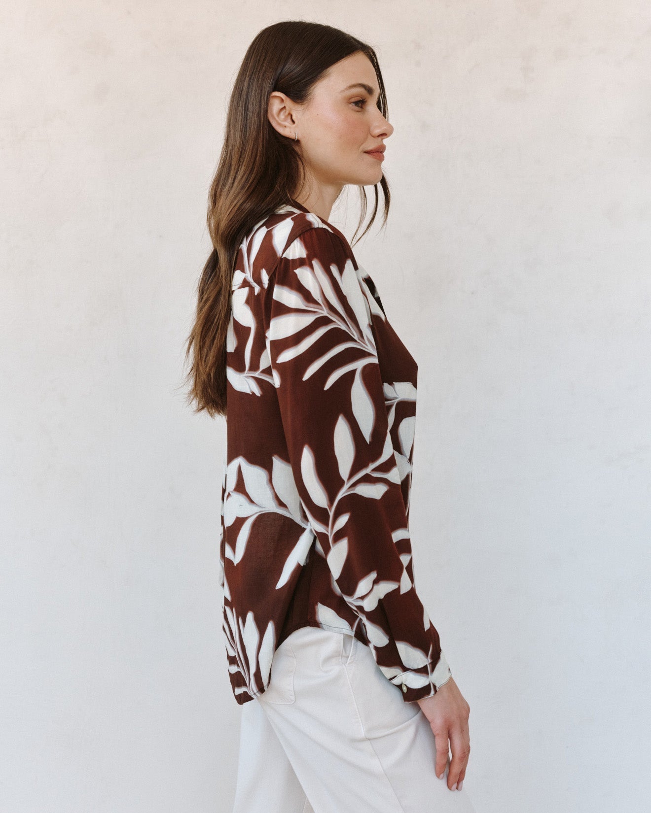 Bella Dahl Classic Button Down - Botanical Blur Print