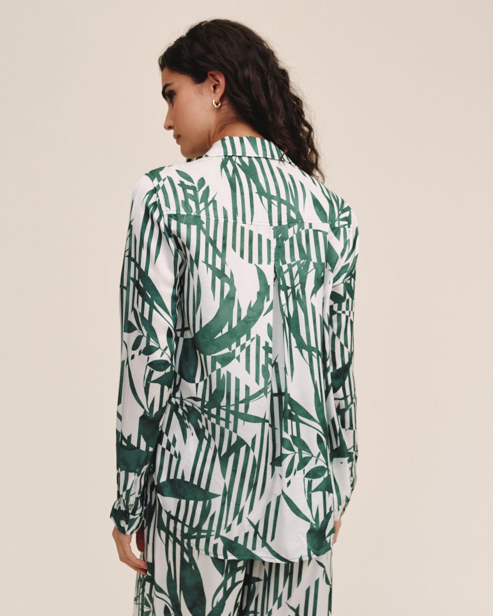 Bella Dahl Classic Button Down - Palm Paradise Print