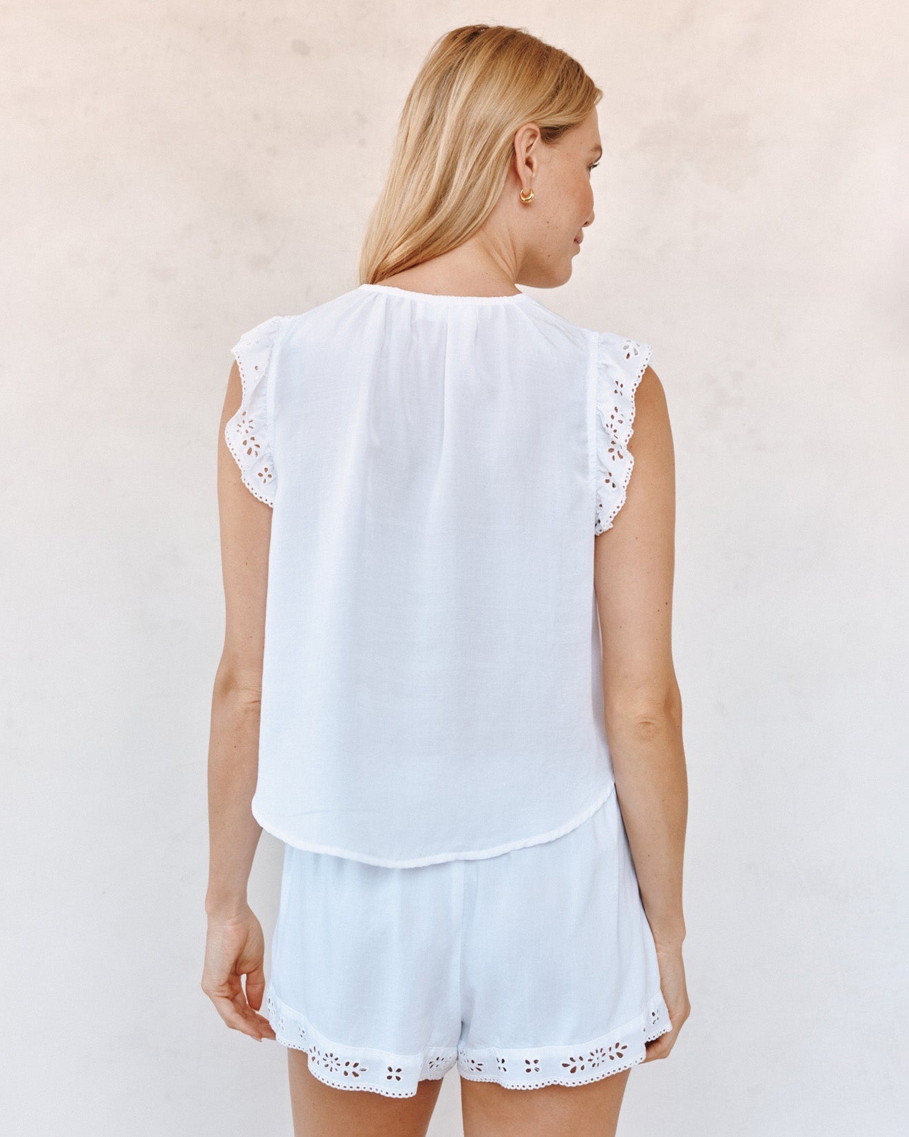 Bella Dahl Ruffle Sleeve Top - White