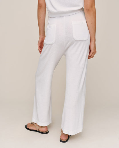 Bella Dahl Terry Crop Wide Leg Pant - White