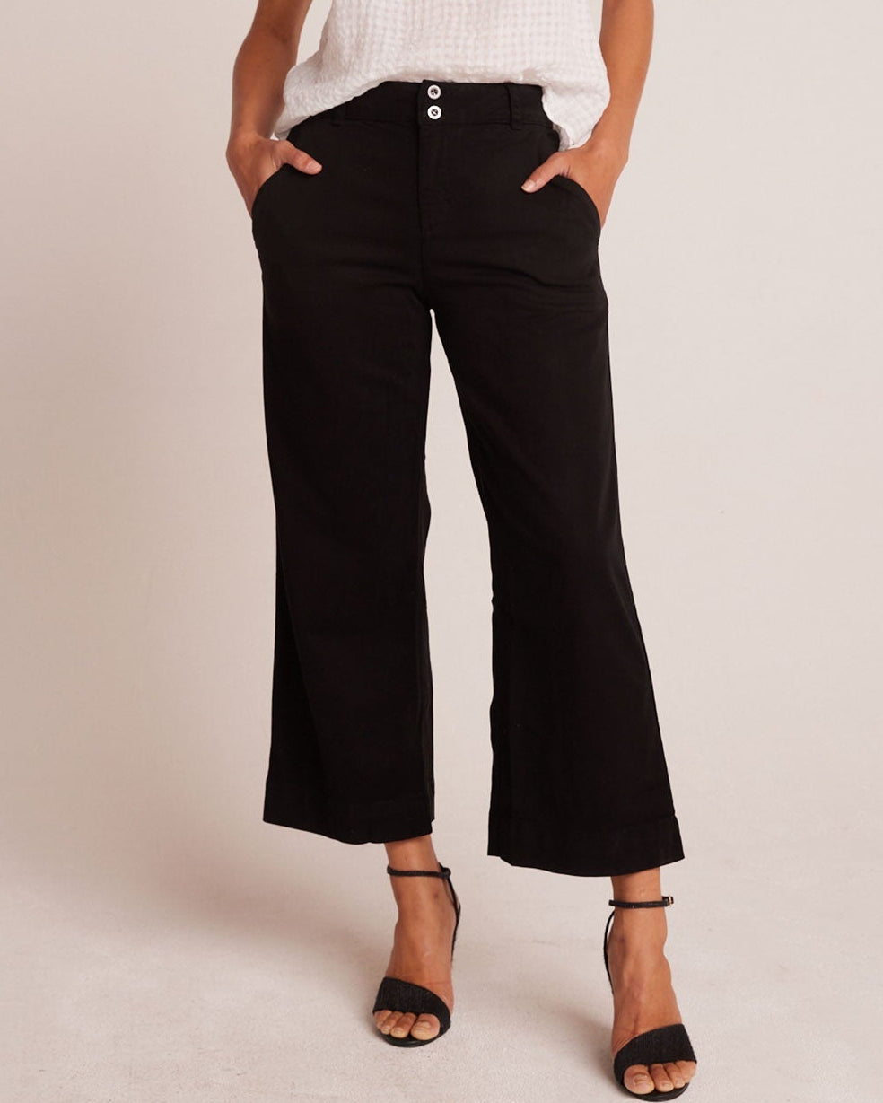 Bella Dahl Saige Wide Leg Crop Pants in Black: Versatile Style - Bella Dahl