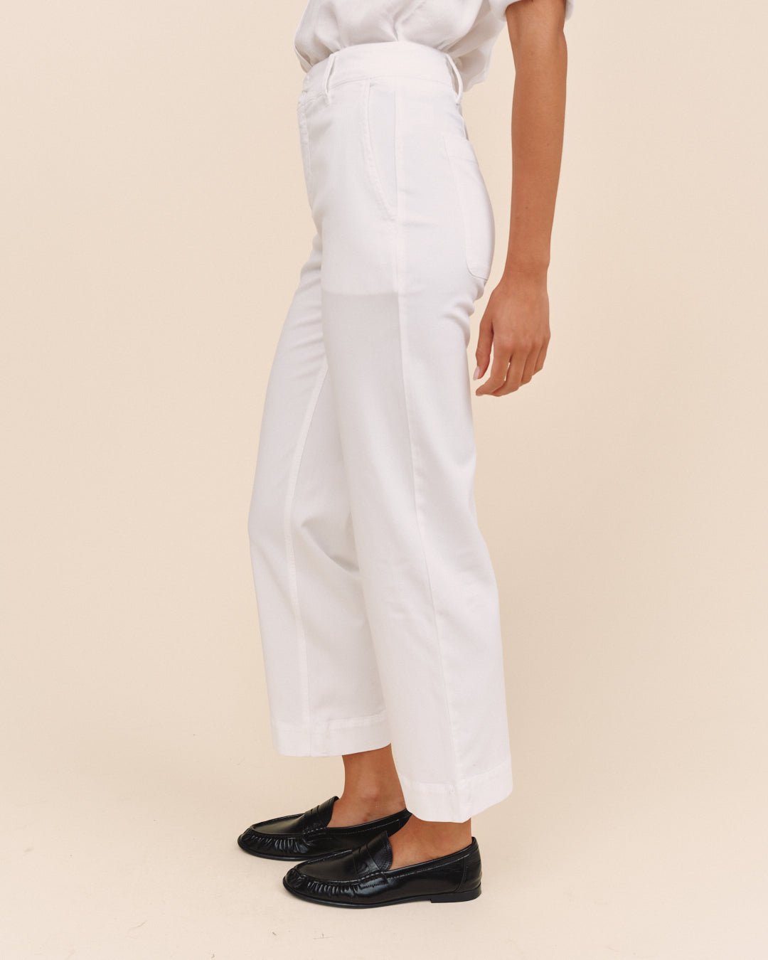 Bella Dahl Saige Wide Leg Crop - White
