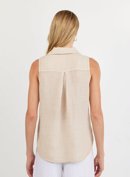 Bella Dahl Sleeveless Pullover - Linen Sand