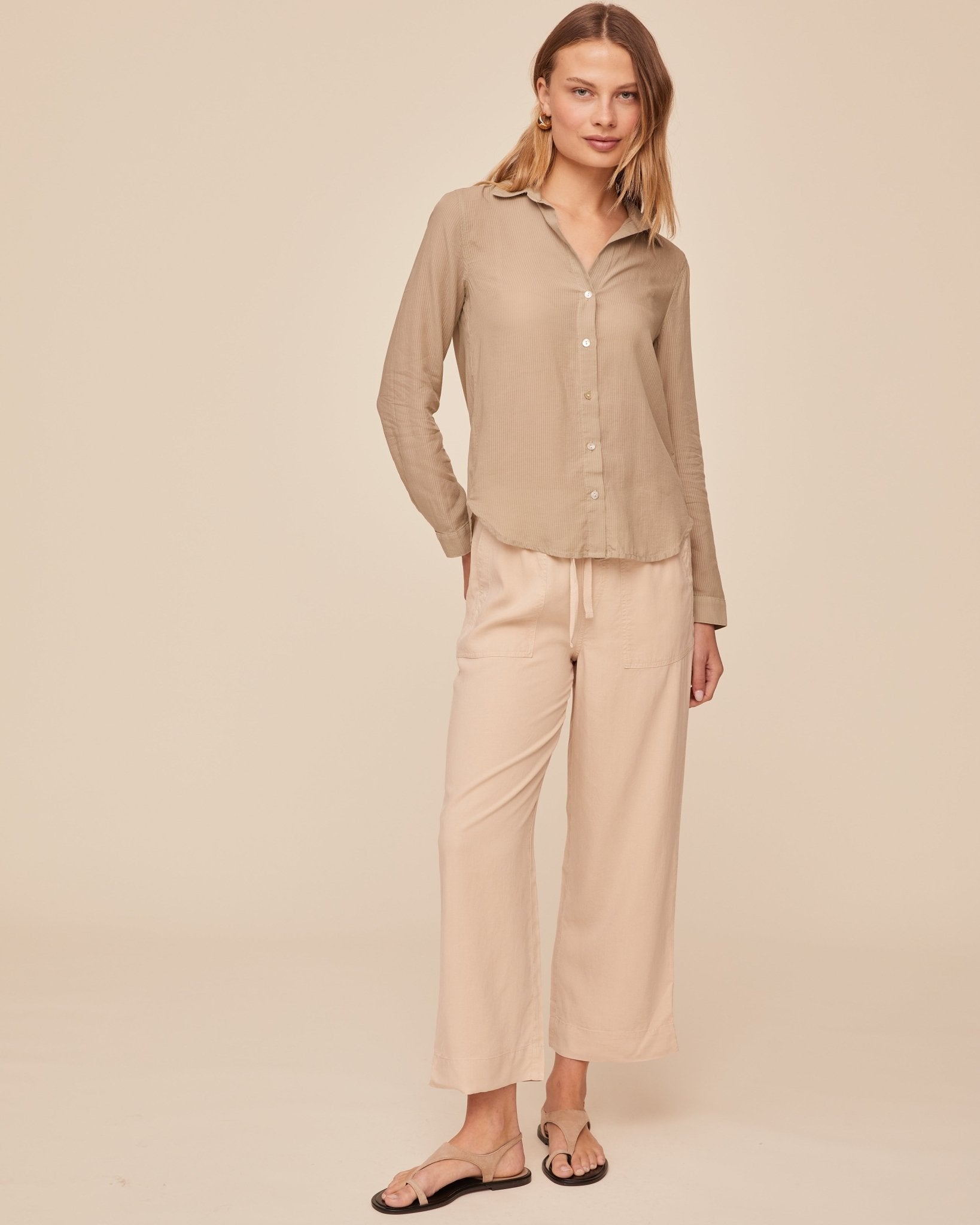 Bella Dahl Classic Rib Button Down Shirt - Misty Fern